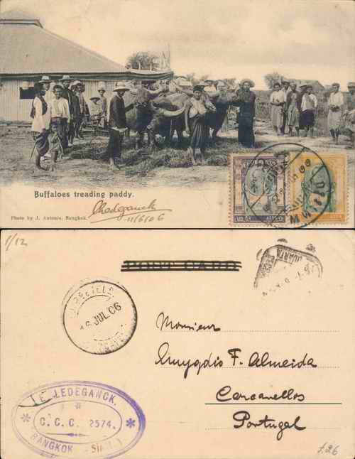 1906 postcard - BKK to Portugal