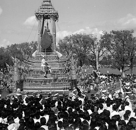 Cremation ceremony of King Rama VIII at Sanam Luang March 1950